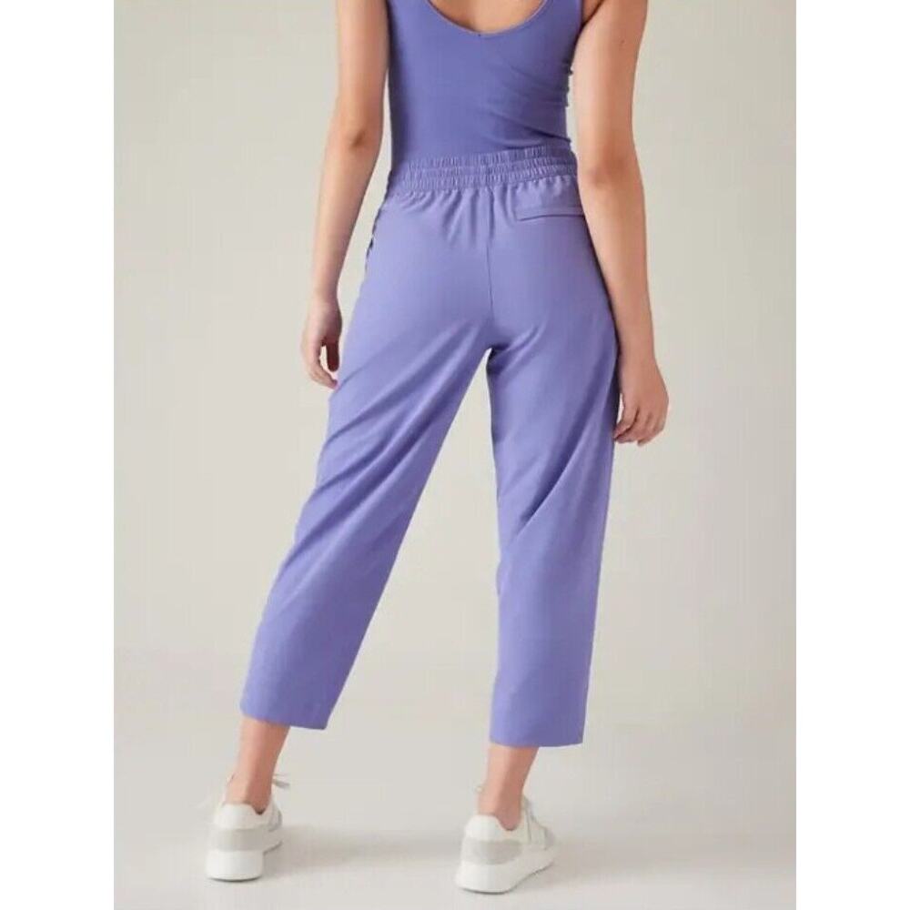 Athleta Arrival Straight Leg Ankle Pants Adonis Purple Blue #586940 10 Tall NWOT - Picture 2 of 13